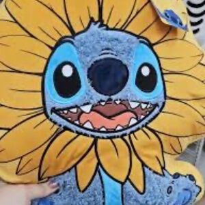 Disney Stitch Wrapped in a Sunflower Plush Pillow